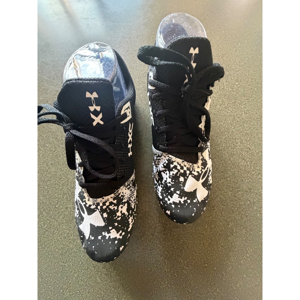 Under Armour Brigade XC Low Cross Country Spikes Black White Splatter Womens 7